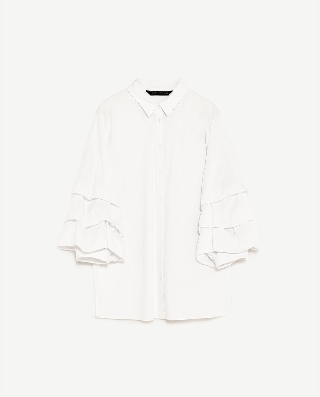 Imagem 8 de CAMISA POPELINA MANGA PREGAS da Zara