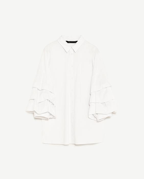 Imagem 8 de CAMISA POPELINA MANGA PREGAS da Zara