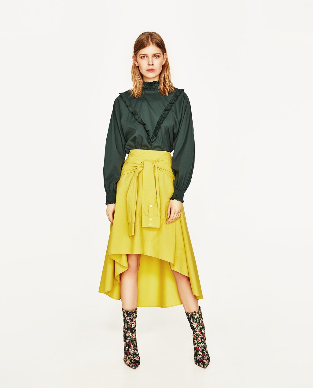 Midi Skirt with Sleeve Detail