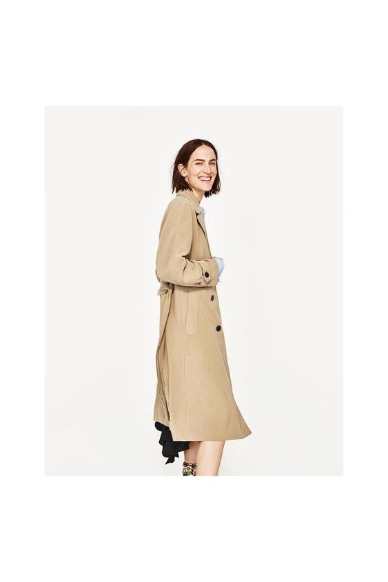 Zara Peplum Trench Coat In Natural Lyst Gallery