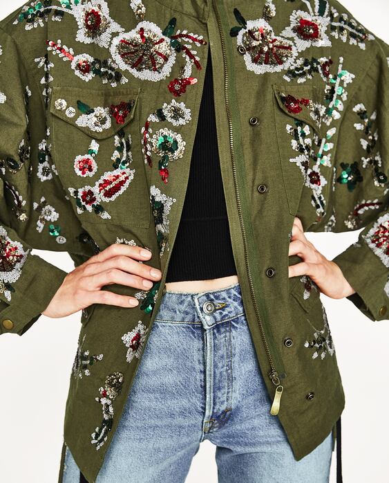 Image 4 of EMBROIDERED PARKA from Zara