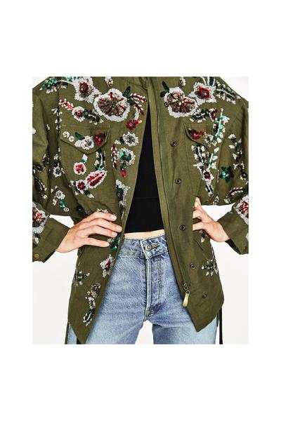 Image 4 of EMBROIDERED PARKA from Zara
