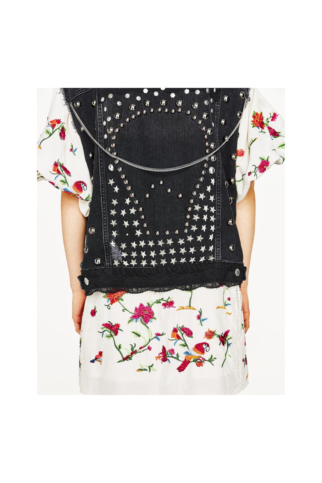 Image 3 of DENIM WAISTCOAT WITH METALLIC DETAILS from Zara