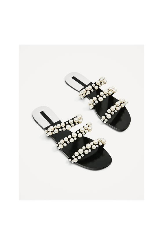 Imagem 3 de SANDÁLIA TIRAS PÉROLAS da Zara