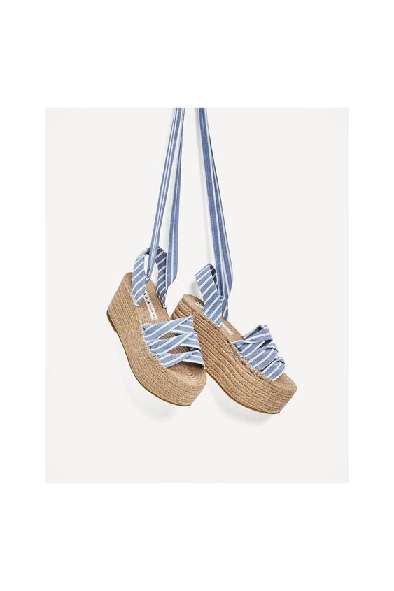 Imagem 1 de CUNHA PLATAFORMA JUTA ATADA da Zara