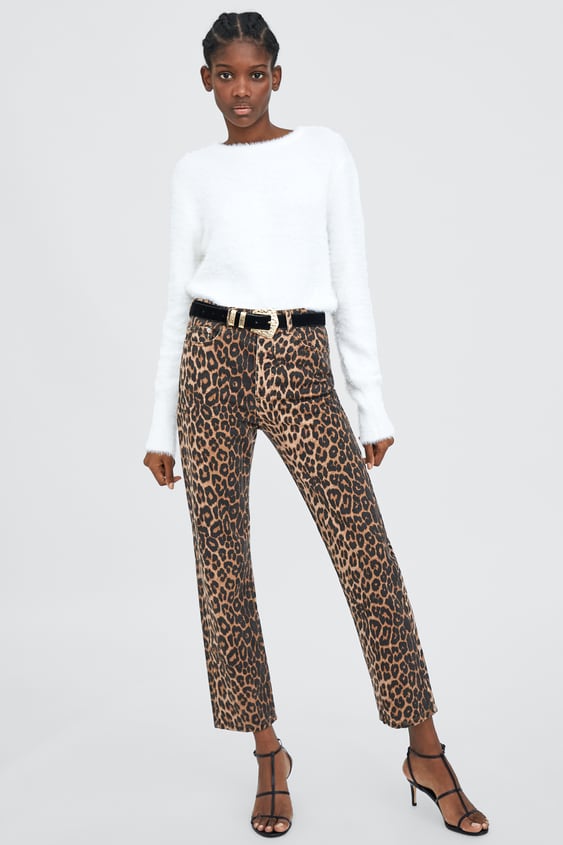 Image 1 of ANIMAL PRINT JEANS from Zara