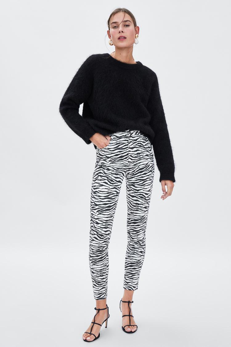 Jeans Skinny Estampado Cebra Zara Peru Peru