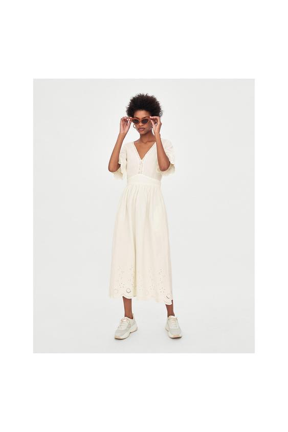 VESTIDO MIDI BORDADO