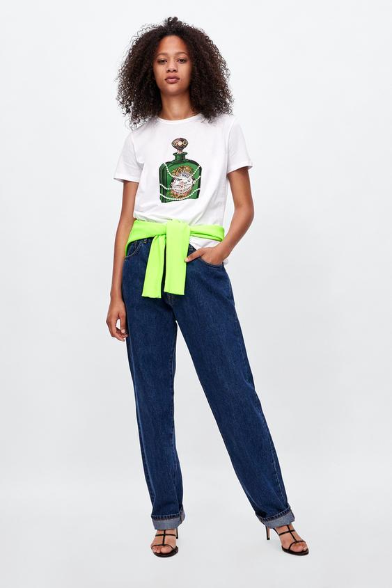 Image 1 of T-SHIRT WITH JEWEL PRINT from Zara