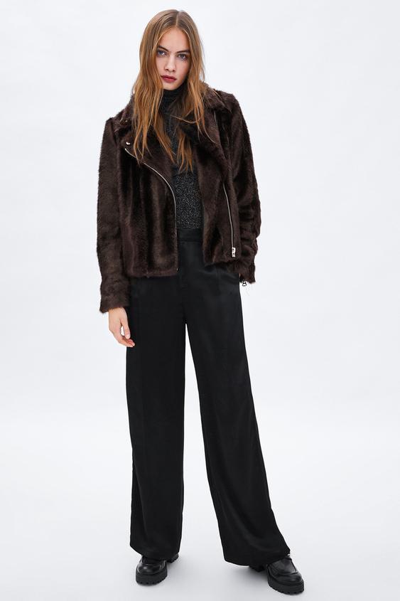 Faux Fur Biker Jacket Collection Trf Zara Canada Image 1 Of Faux Fur Biker Jacket From Zara