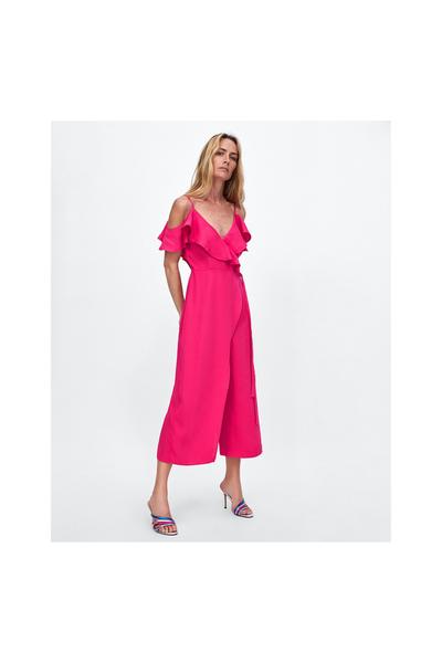 Image 1 of RUFFLED WRAP JUMPSUIT from Zara
