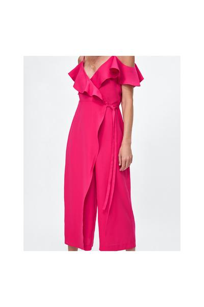 Image 2 of RUFFLED WRAP JUMPSUIT from Zara