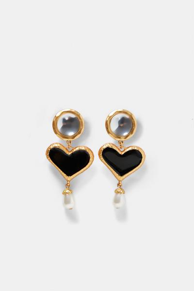 Women S Jewellery New Collection Online Zara United Kingdom Pearl Bead Heart Earrings