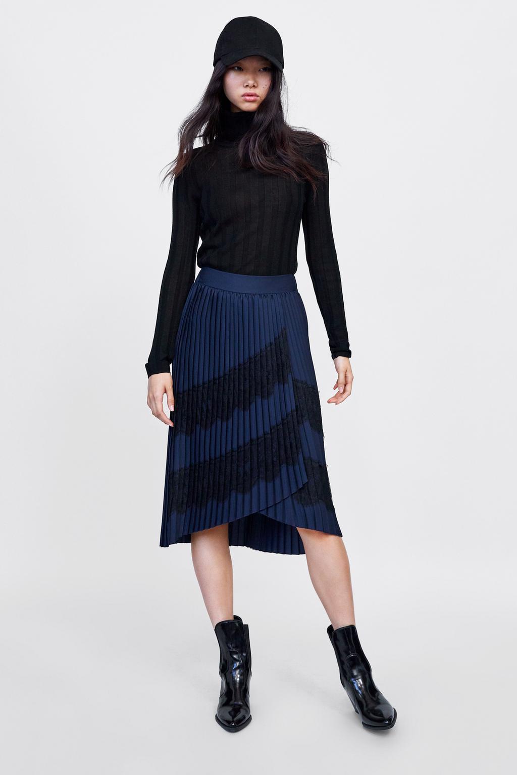 Image 1 of MIXED PLEATED SKIRT from Zara