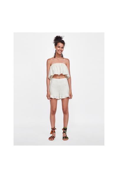 Image 1 of SHORT FRILLED TOP from Zara