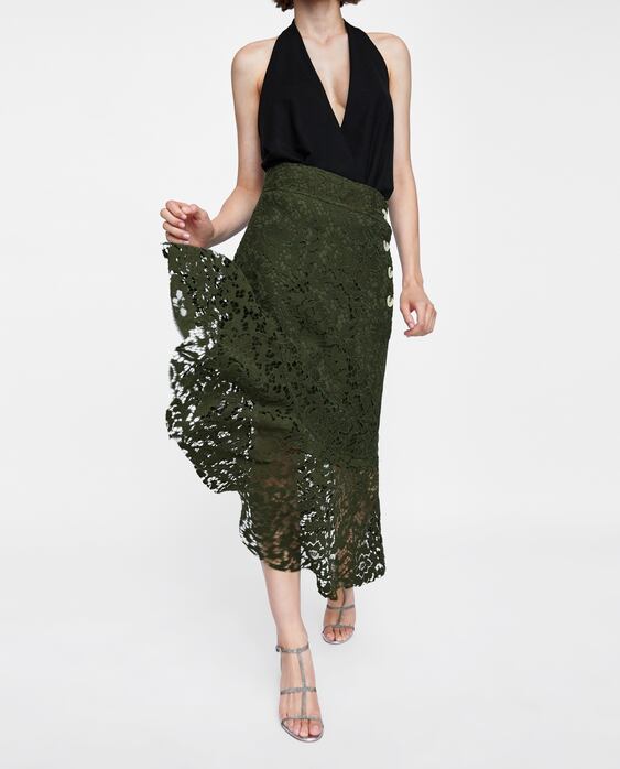 Image 6 of FRILLED LACE SKIRT from Zara