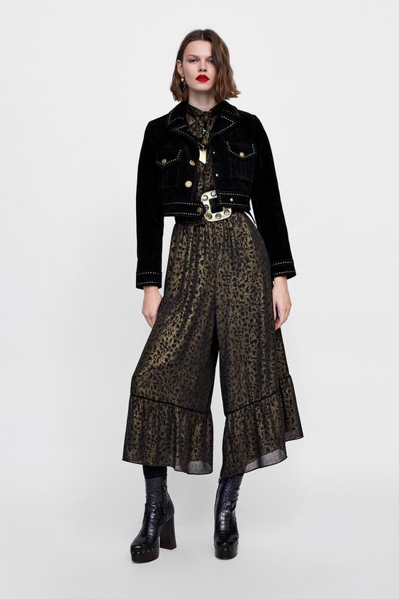 Studded Cropped Jacket Zara Spain