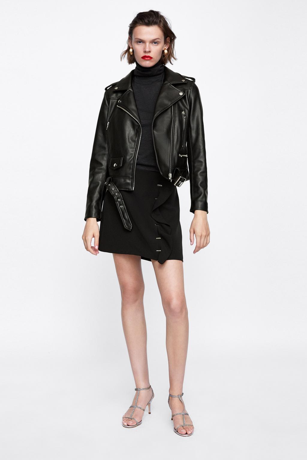 Faux Leather Biker Jacket Jackets Woman Zara United Kingdom Image 1 Of Faux Leather Biker Jacket From Zara