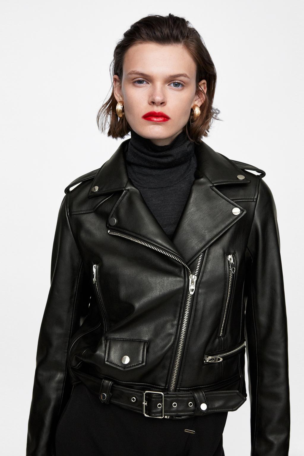 Faux Leather Biker Jacket Jackets Woman Zara United States Image 2 Of Faux Leather Biker Jacket From Zara