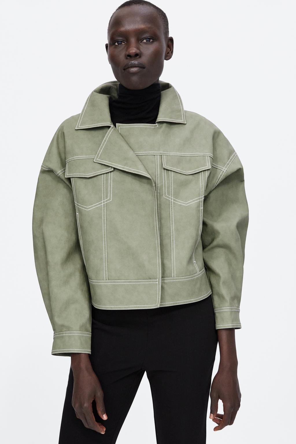 Jacket With Topstitching Jackets Woman Zara United Kingdom Image 2 Of Jacket With Topstitching From Zara