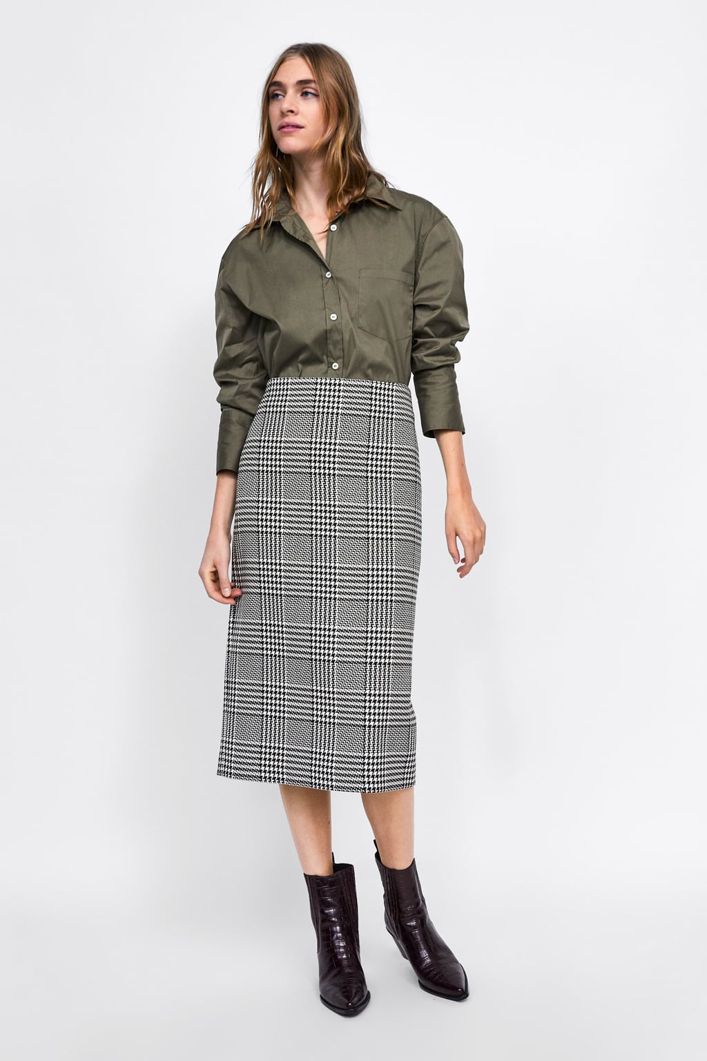 Image 1 of CHECK PENCIL SKIRT from Zara