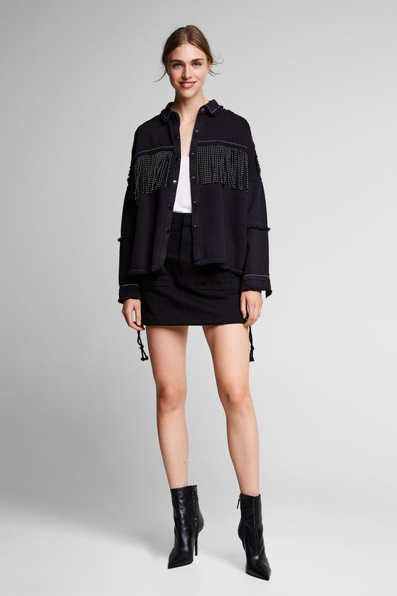 Fringed Denim Jacket Jackets Woman Zara United States Image 1 Of Fringed Denim Jacket From Zara
