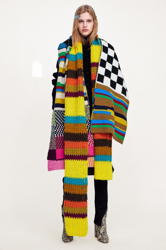 Image 2 of PATCHWORK SCARF from Zara