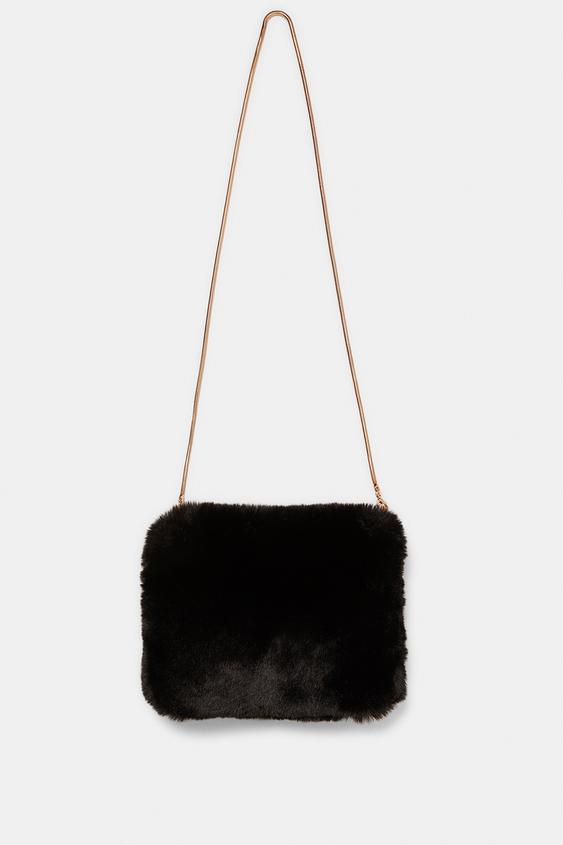 Faux Fur Bag Wallets Bags Accessories Woman Zara United States Image 1 Of Faux Fur Bag From Zara