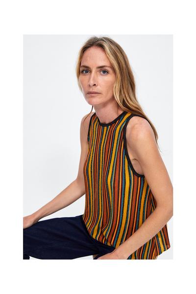Image 4 of METALLIC THREAD STRIPED TOP from Zara