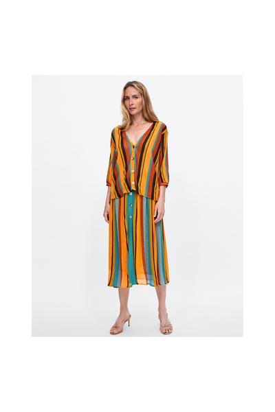 Image 1 of STRIPED BUTTONED TOP from Zara