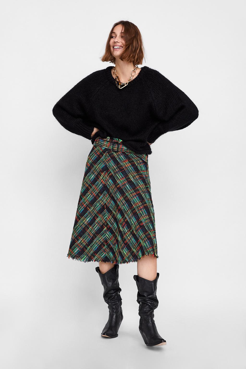 Image 1 of TWEED MIDI SKIRT from Zara