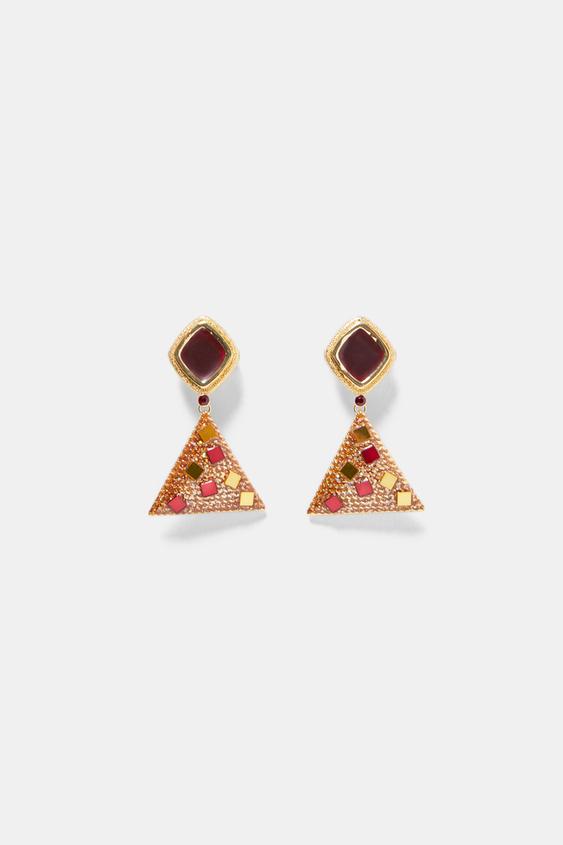 Triangular Pendant Earrings Dress Time Woman Corner S Zara Image 1 Of Triangular Pendant Earrings From Zara