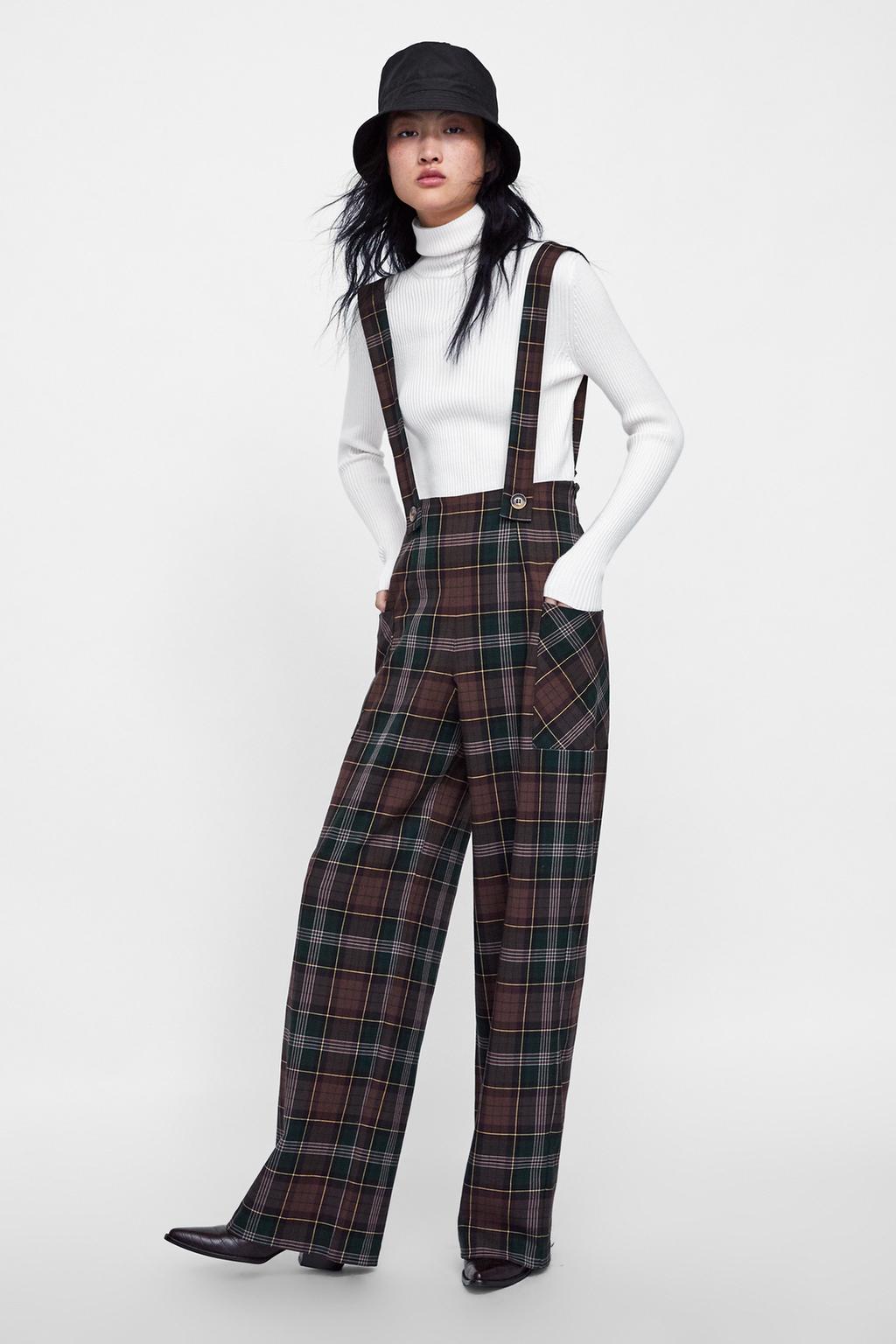 Image 1 of CHECK PINAFORE JUMPSUIT from Zara