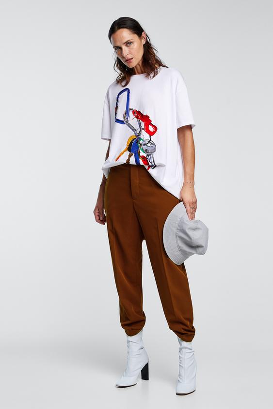 Image 1 of T-SHIRT WITH FRONT PRINT from Zara
