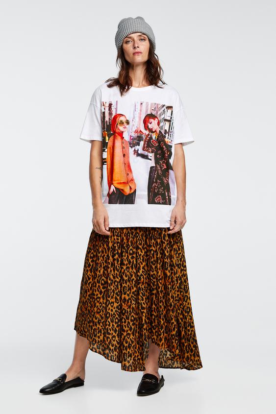 Image 1 of WATERCOLOUR PRINT T-SHIRT from Zara