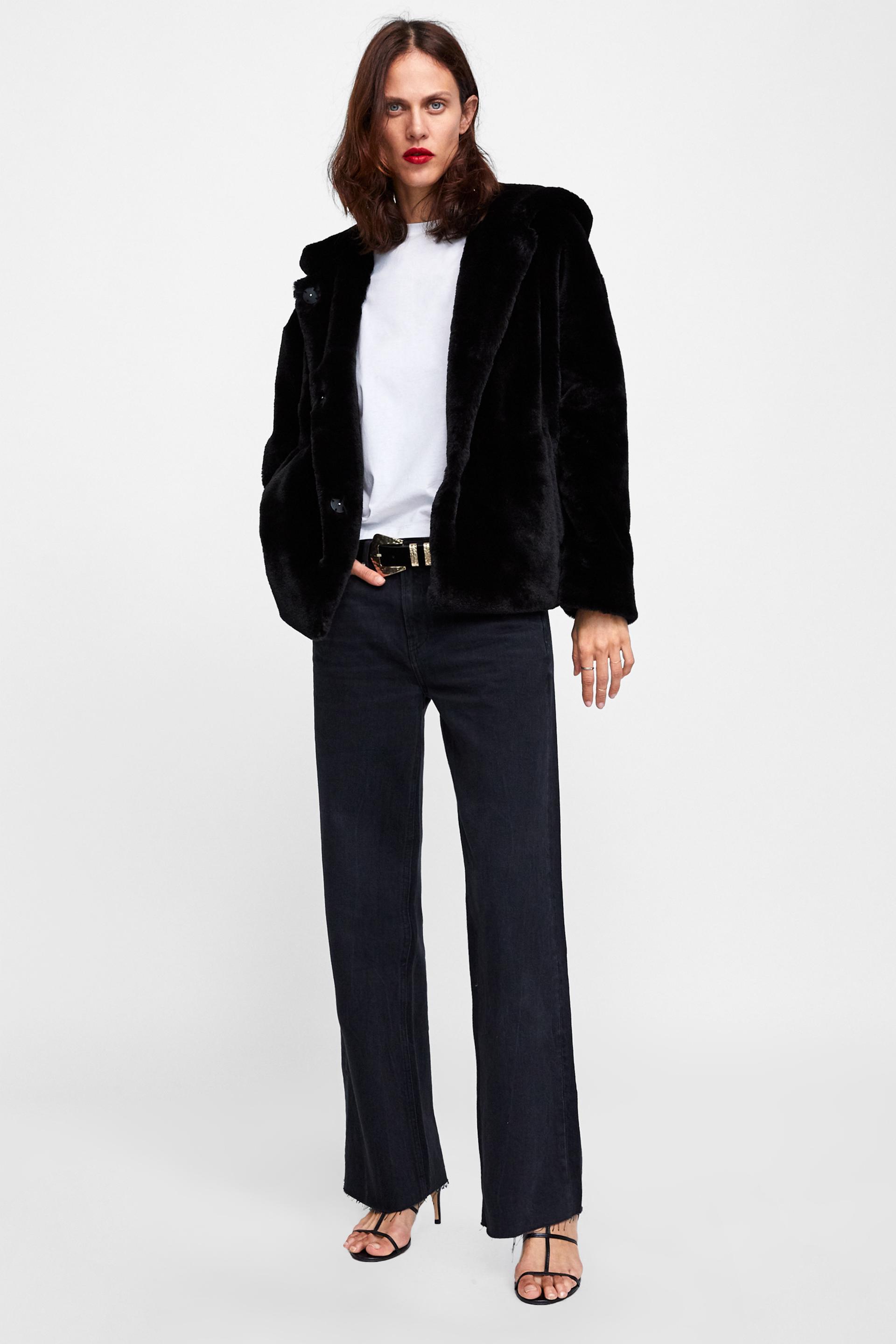 Hooded Faux Fur Jacket