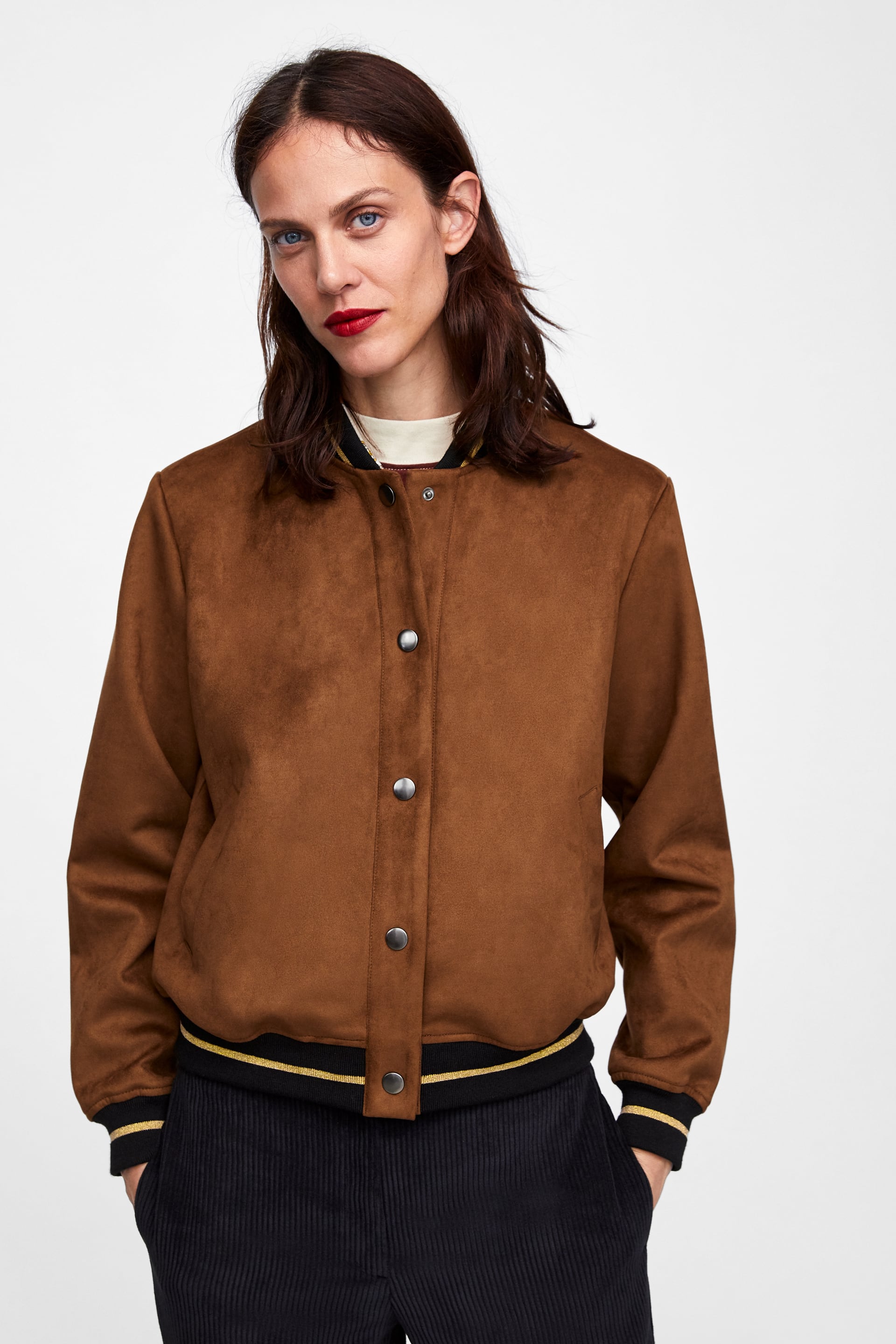 FAUX SUEDE BOMBER JACKET