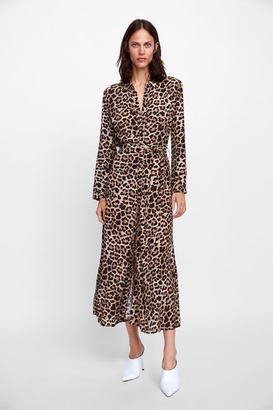 Image 1 of LONG LEOPARD PRINT DRESS from Zara