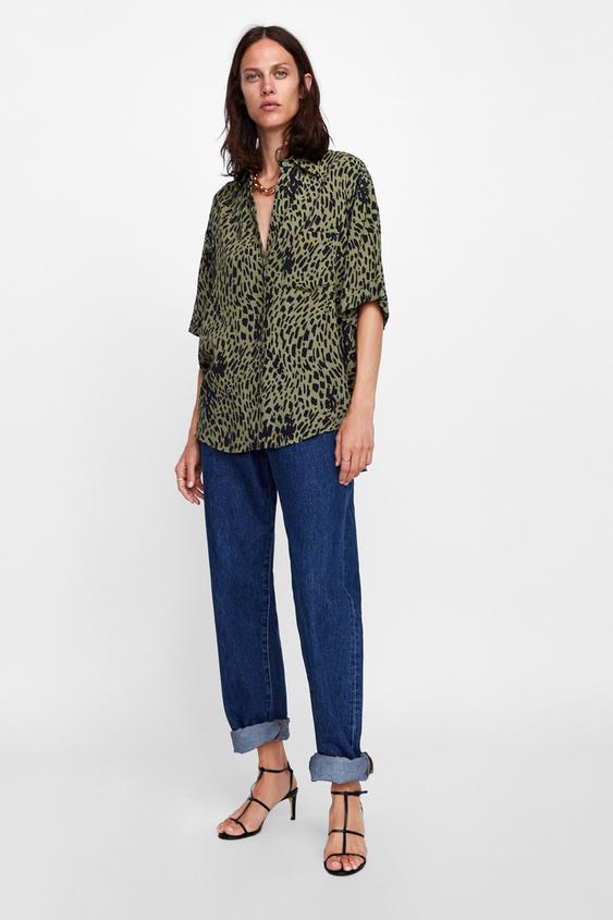 Image 1 of ANIMAL PRINT BLOUSE from Zara