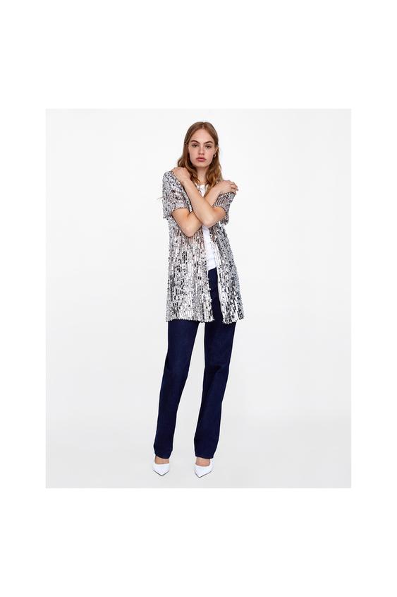 Image 1 of SEQUINNED SHIRT DRESS from Zara