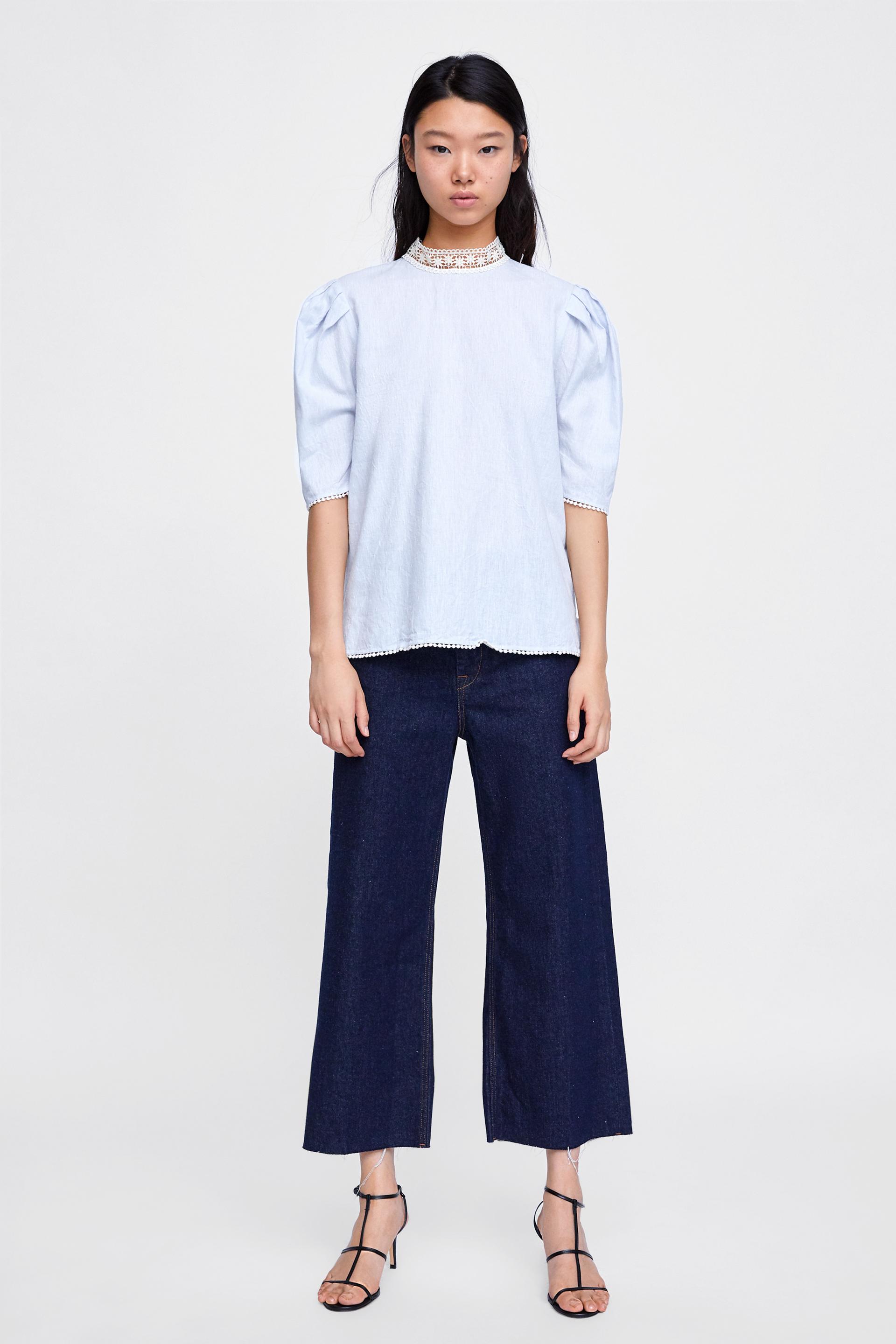 Bluse Mit Spitzenkragen Blusen Hemden Und Blusen Damen