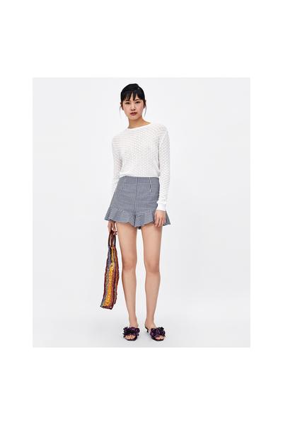 Image 1 of CHECKED BERMUDA SHORTS WITH RUFFLES from Zara