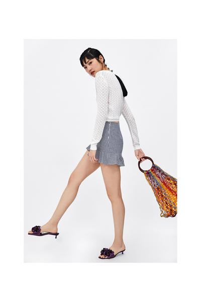 Image 4 of CHECKED BERMUDA SHORTS WITH RUFFLES from Zara