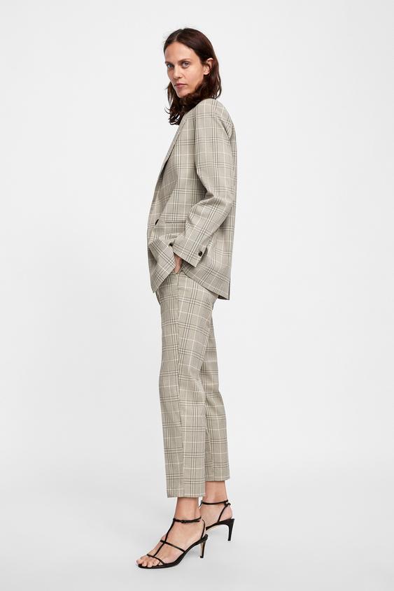 Image 3 of CHECKED SKINNY TROUSERS from Zara