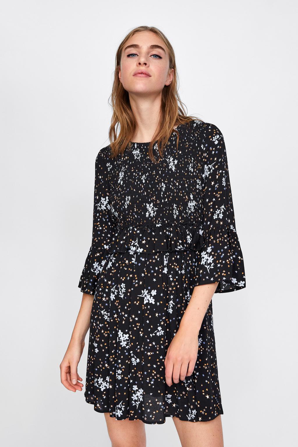 VESTIDO ESTAMPADO NIDO DE ABEJA