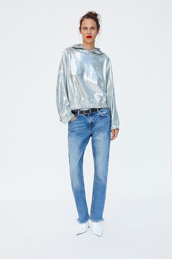Image 1 of SEQUINNED HOODIE from Zara