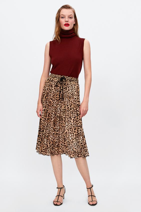 Image 1 of LEOPARD PRINT SKIRT from Zara