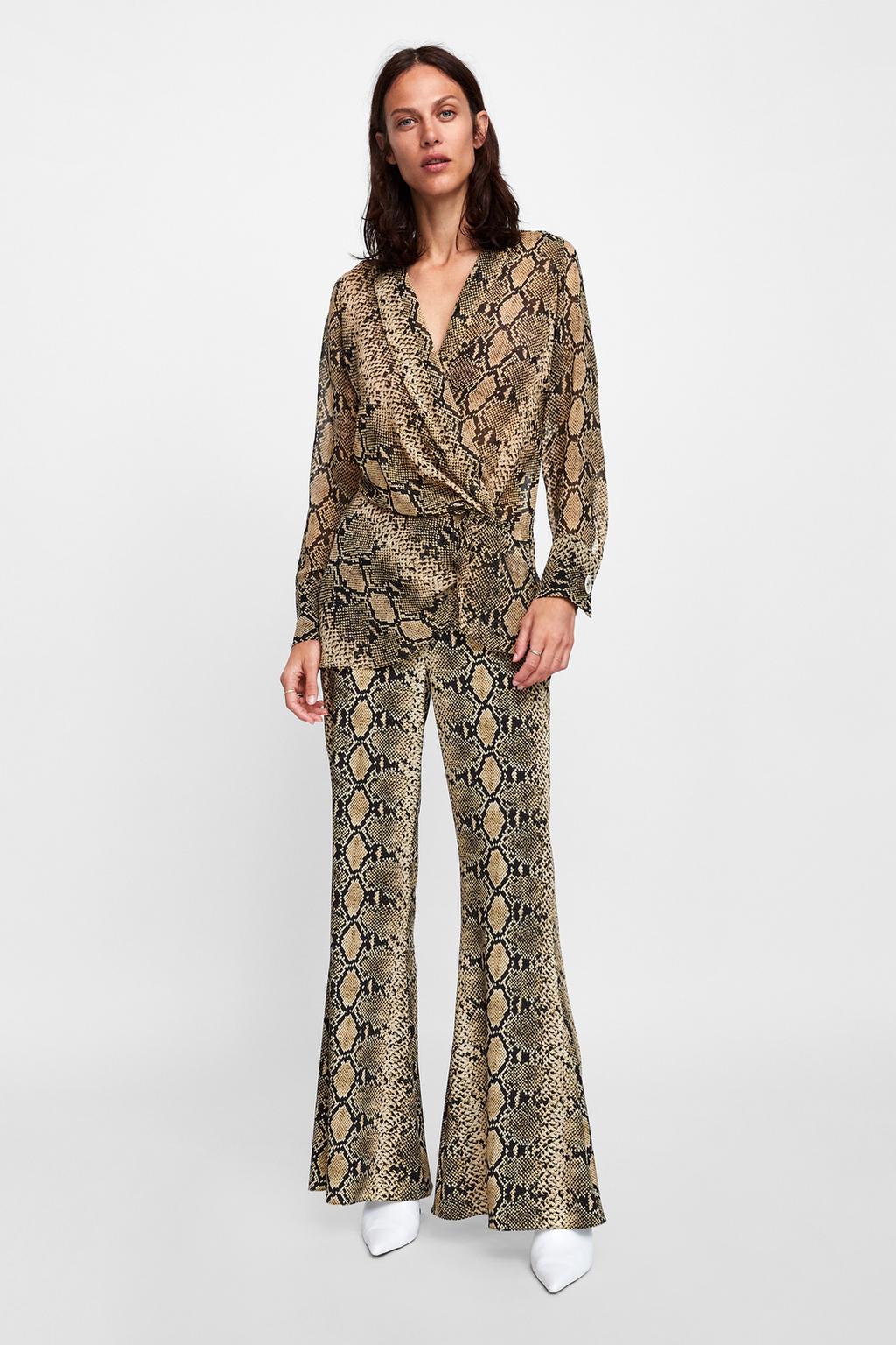 Image 1 of SNAKESKIN PRINT BLOUSE from Zara