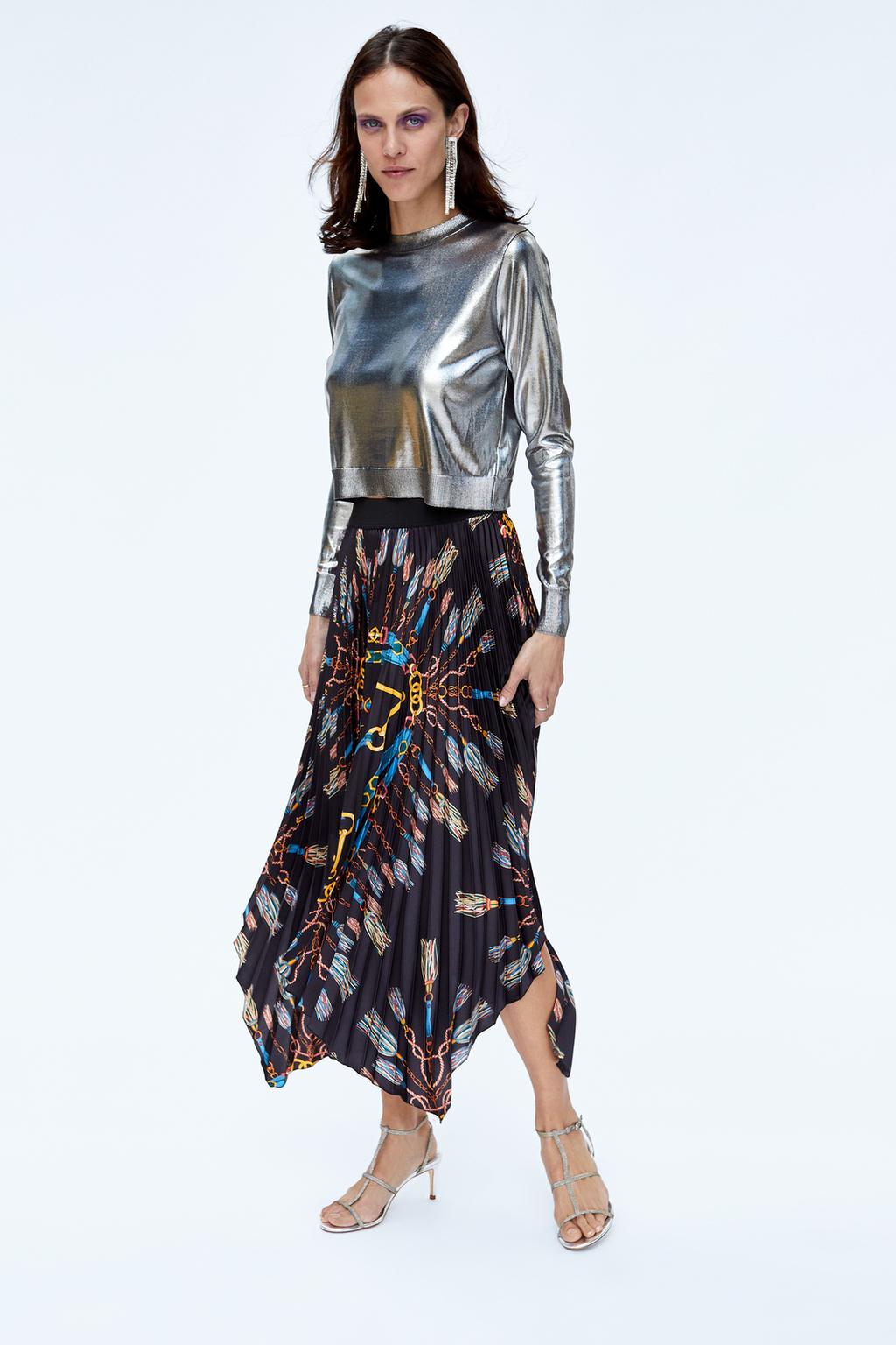 Image 1 of ASYMMETRIC PLEATED SKIRT from Zara