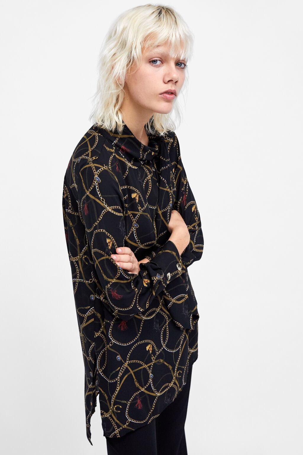 Image 2 of CHAIN PRINT BLOUSE from Zara
